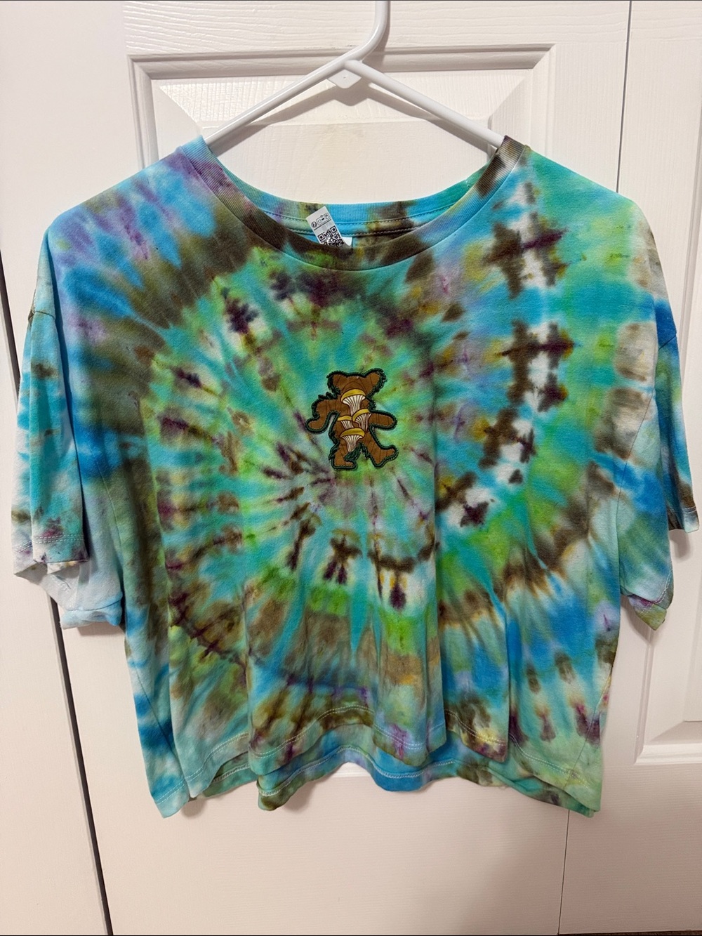 Women Tie-Dye Short Sleeve Crop Top Grateful Dead